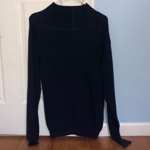 Navy oversized mock turtle neck knitted sweater